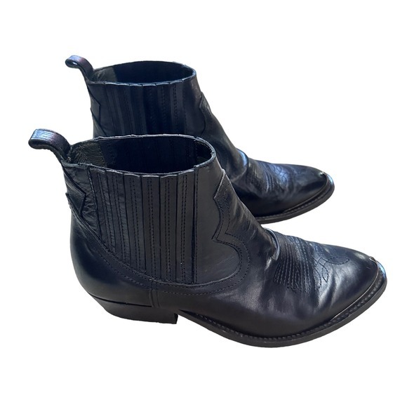 Downeaster Alexa x Free People black‎ leather western Booties size 37 - Picture 11 of 11